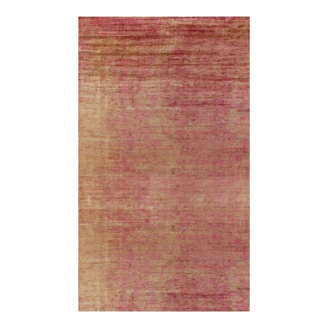 Rug & Kilim’s Oversized Contemporary Rug in Red and Gold Striations -11'x19' For Sale