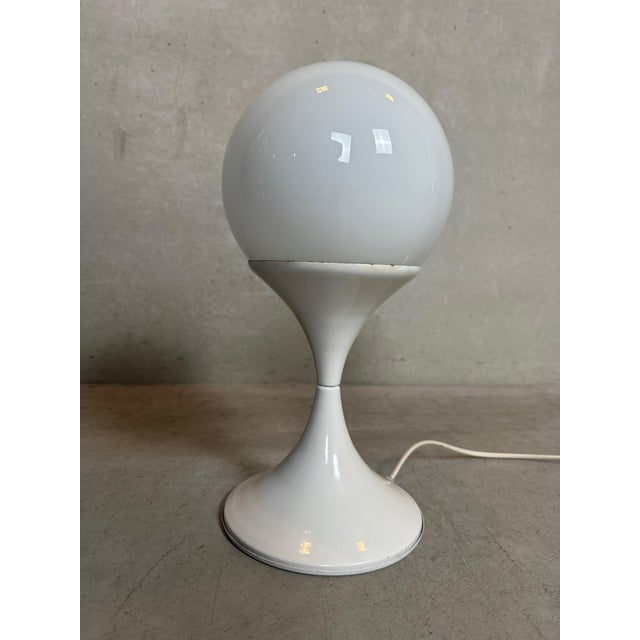 Vintage Tulip Table Lamp in Metal and Opaline For Sale - Image 10 of 10