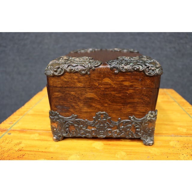 Victorian Quarter Sawn Oak Ormolu-Mounted Humidor For Sale - Image 13 of 13