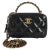 Black Quilted Patent Mini Vanity Chain Bag For Sale