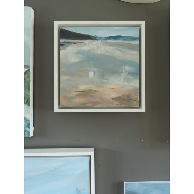 Contemporary Contemporary 'Quiet Expanse' Original Abstract Coastal Landscape Acrylic Painting by British Artist Nicky Knill Jones, Framed For Sale - Image 3 of 11