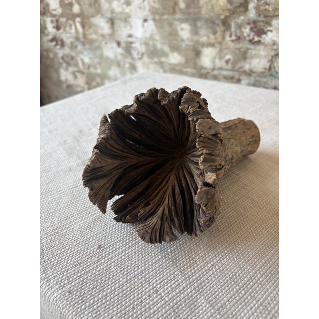 Mid-Century Modern Natural Wood Tree Flower Sculpture / Organic Botanical Decor Object For Sale - Image 3 of 9