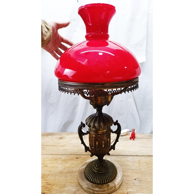 Metal Large Art Nouveau Library Lamp, 1920s For Sale - Image 7 of 8