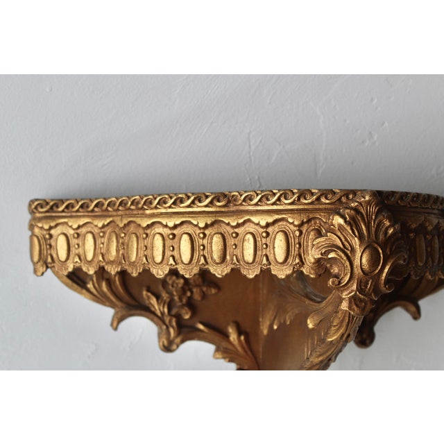Italian Style Giltwood Hanging Wall Bracket Shelf Sconce Mid-Century Vintage For Sale - Image 14 of 17