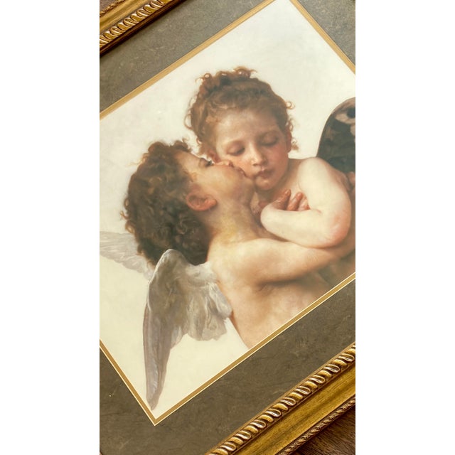 Gilded Framed Vintage Gallery Print of Bouguereau's "The First Kiss" For Sale In Columbus - Image 6 of 8