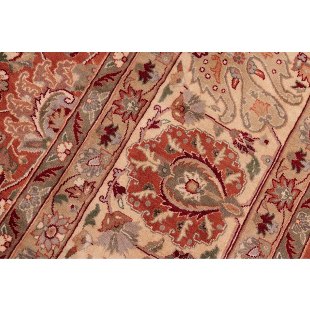 1990s Shabby Chic 1990's Pak-Persian Rust/Beige Wool Rug - 8'1'' X 10'3'' For Sale - Image 5 of 9