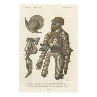H. Moulin, Armor of Charles the Fifth, Morion and Chanfron, 1851, Chromolithograph For Sale