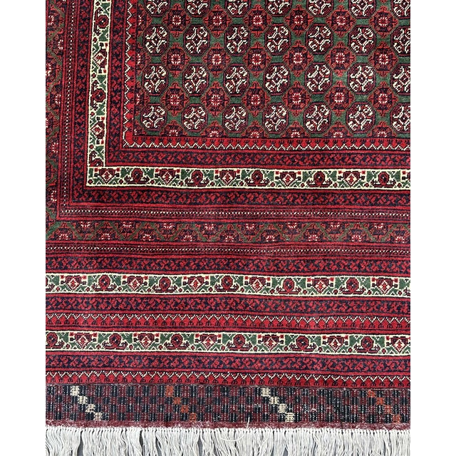 Islamic Afghan Turkmen Khamyab Hand-Knotted Wool Rug, Allover Pattern, 10'1" X 6'6" For Sale - Image 3 of 13