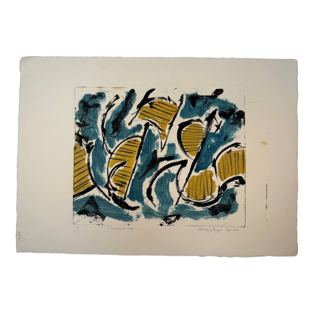 Original Print Titled "Sailboat Race" by Stanley J. Krupa, Dated 1990 For Sale