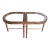 Vintage Hollywood Regency Iron Bronze Faux Bamboo Convertible Oval Coffee/sideTable For Sale