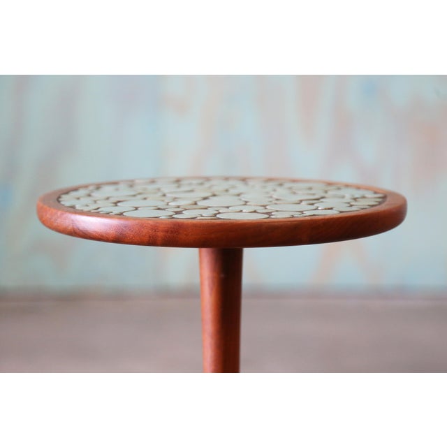 Teal 1960s Attributed Jane and Gordon Martz Teal Coin Tile Side Table For Sale - Image 8 of 9