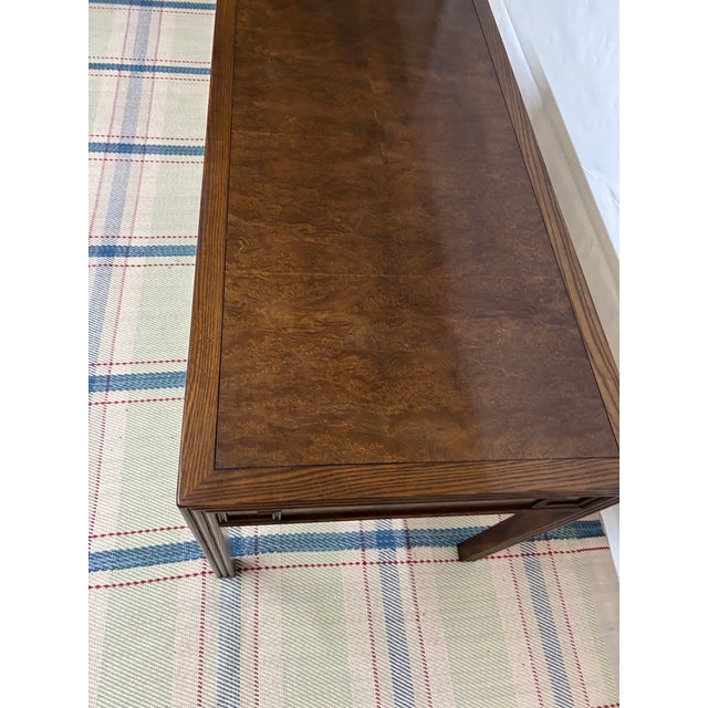 Wood Vintage Chinoiserie-Style Burl Wood Writing Desk by Baker For Sale - Image 7 of 11