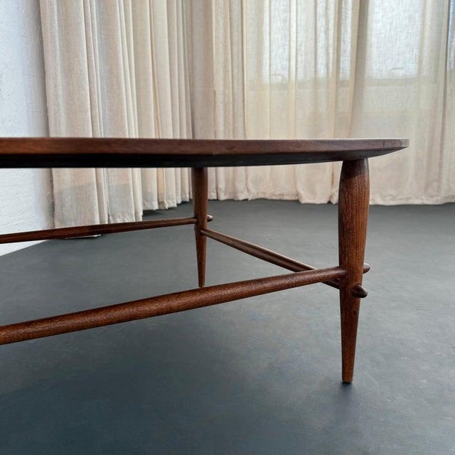 Brown Mid-Century Modern Round Walnut Coffee Table by Lane "Copenhagen" For Sale - Image 8 of 10