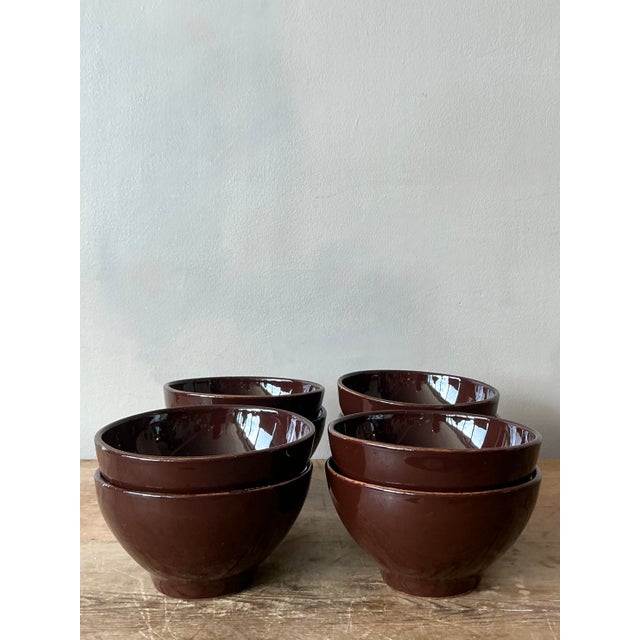 Late 20th Century Vintage Italian Vietri Glazed Ceramic Bowls - Set of 8 For Sale - Image 5 of 6