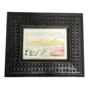 1970’s Original Abstract Pastel Watercolor Landscape Painting