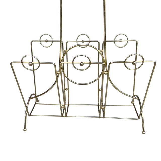 Vintage Metal Magazine Rack Mid-Century Modern For Sale - Image 13 of 16