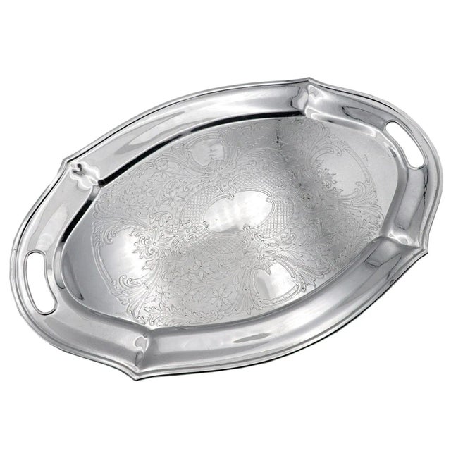 Chromium Plated Serving Tray For Sale - Image 4 of 9