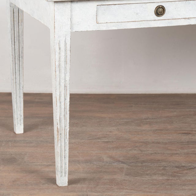 19th Century Swedish Gray Painted Two-Drawer Table or Writing Desk For Sale - Image 10 of 13