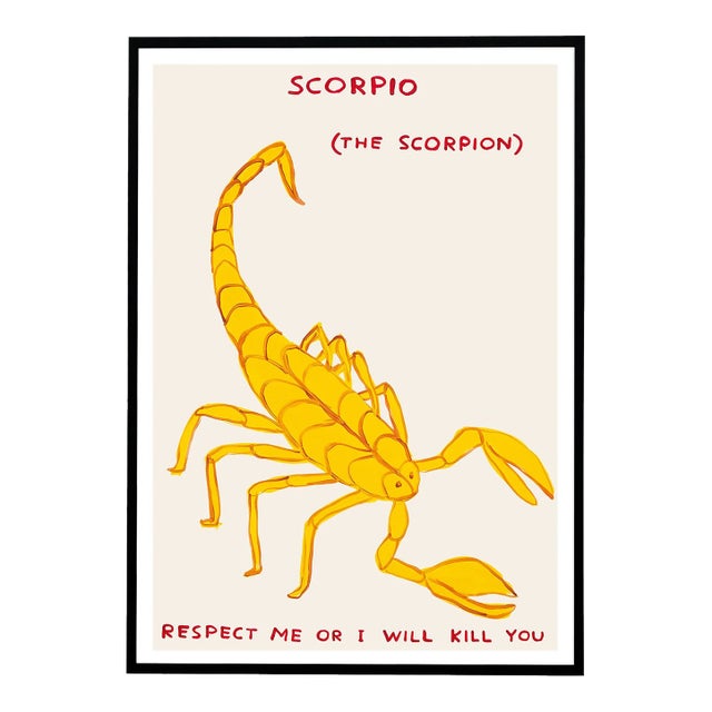 David Shrigley Scorpio Signs of the Zodiac Lithograph Poster (The Scorpion), 2021 For Sale