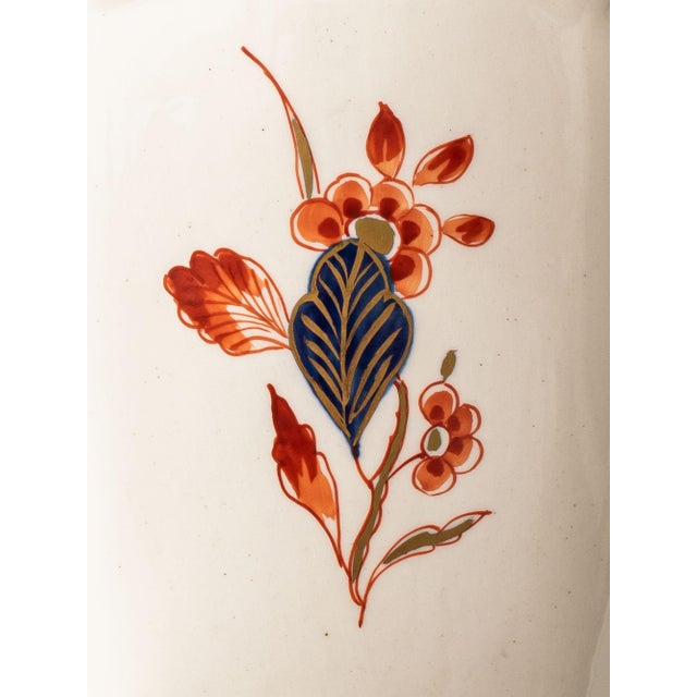 Imari Red Blue Gold Ceramic Table Lamps with Silk Shades from Royal Delft, 1970s, Set of 2 For Sale - Image 18 of 18