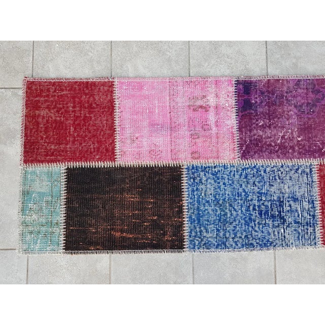 Mid 20th Century Bohemian Handknotted Wool RunnerBohemian Handknotted WooL Runner For Sale - Image 10 of 10