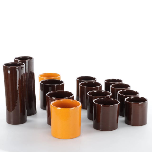 Ceramic Glasses & Bottles, Set of 12 For Sale - Image 6 of 10