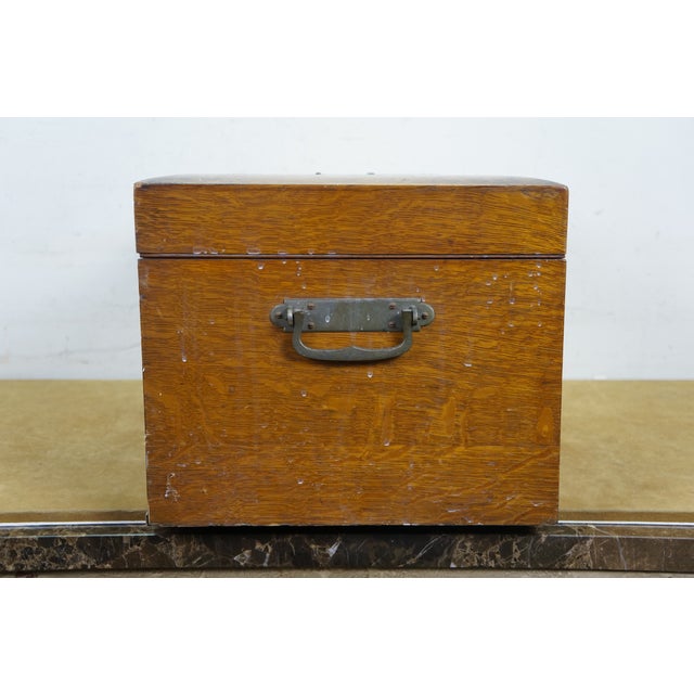 Large Antique Victorian Quartersawn Oak Tin Lined Cigar Humidor Storage Box Chest 21" For Sale - Image 4 of 18