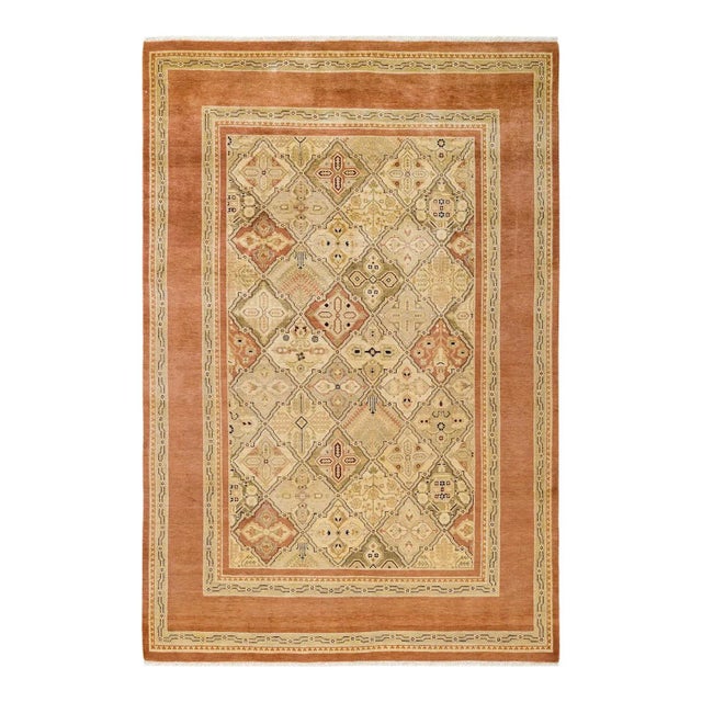 Vintage Traditional Hand Knotted Wool Area Rug, Bronze - 6'0" X 8'10" For Sale - Image 9 of 9