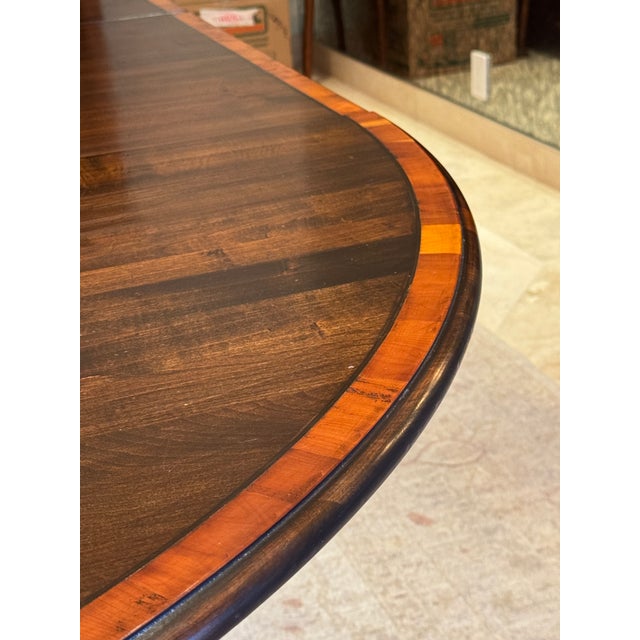 Coffee Cherry Round Birdcage Base Extending Dining Table With 2 Leaves by Englishman's Fine Furnishings For Sale - Image 8 of 17