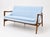 Modern Mid Century Style Sofa Baby Blue Chenille For Sale - Image 4 of 4