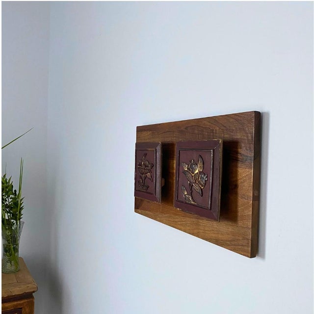 Wood Architectural Wall Art – Antique Chinese Carved Giltwood Panel, c.1920 For Sale - Image 7 of 7