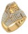 10K Yellow Gold Round Diamond 3D Jesus Religious Mens Ring 1-3/4 Cttw, Size 10 For Sale