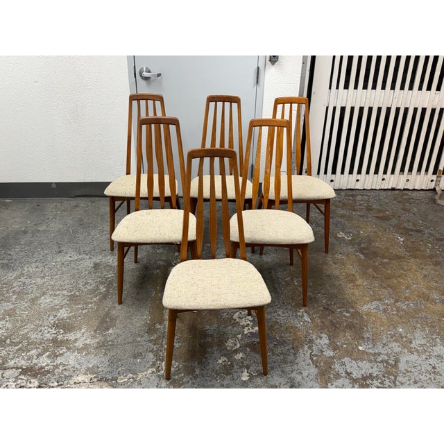 Glostrup Extension Dining Table + Six Eva Side Chairs by Niels Koefoed for Koefoeds Hornslet, Circa 1960's For Sale In San Francisco - Image 6 of 12