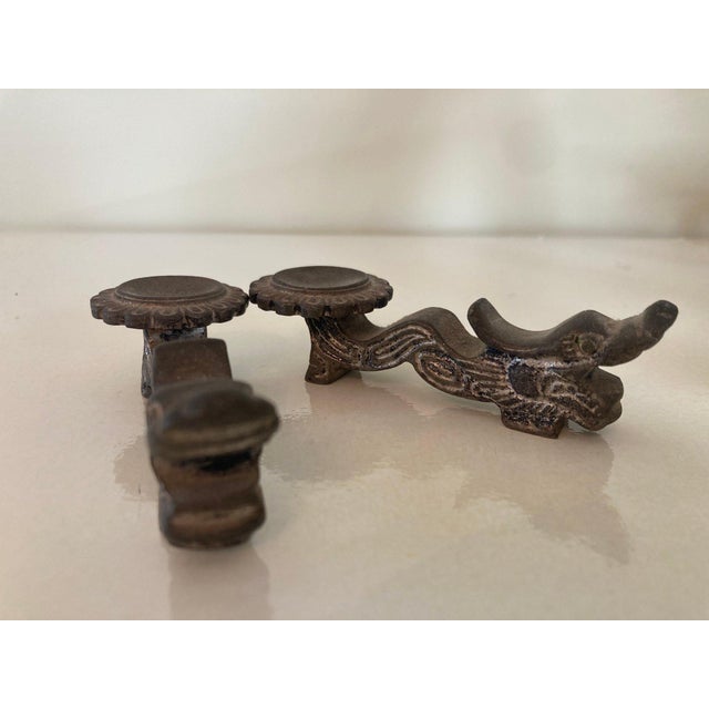 Antique Iron Dragon-Form Chinese Chopstick Rests—A Pair For Sale In New York - Image 6 of 10
