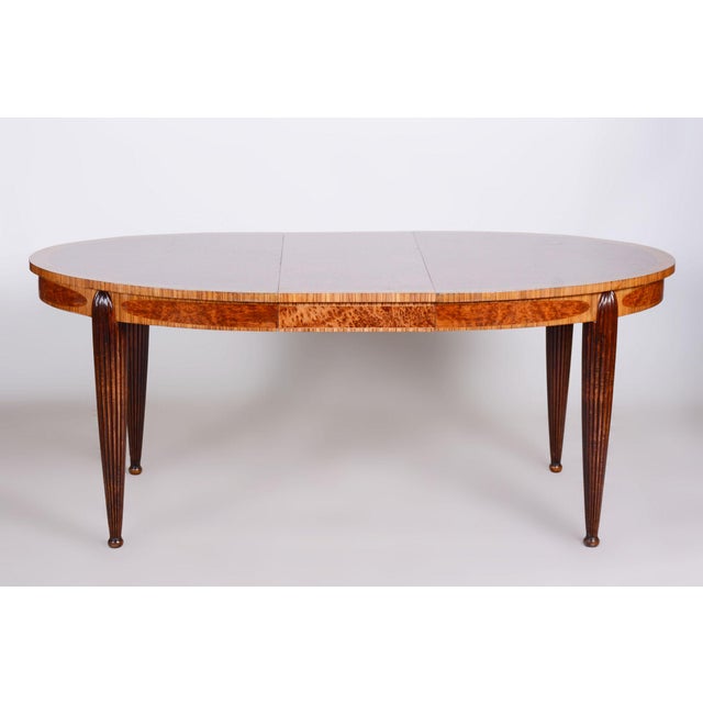 Art Deco Dining Set in Walnut and Mahogany by Paul Follot, France, 1920s, Set of 7 For Sale - Image 11 of 18