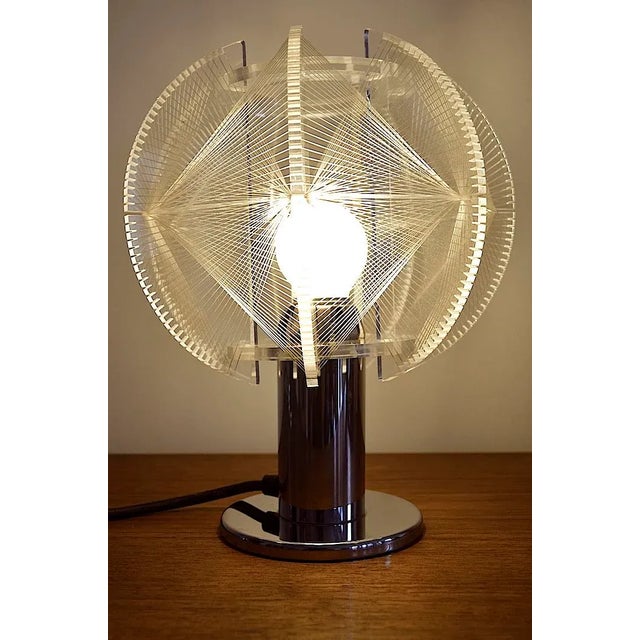 Acrylic / nylon thread table lamp by Paul Secon for the company Sompex - this ball lamp has a spherical shape with with a...