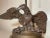 Figurative Antique Patinated Solid Bronze American Bald Eagle Electric Table Lamp Statue For Sale - Image 3 of 13