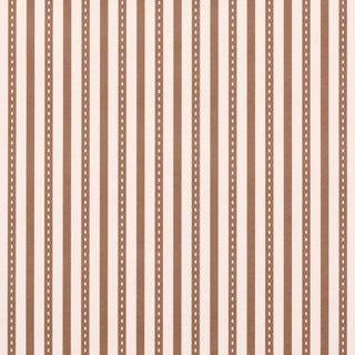 Sample - Schumacher Mathis Ticking Stripe Wallcovering In Umber For Sale