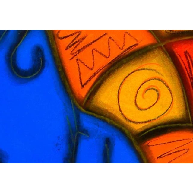 2000 - 2009 "Colors" Contemporary Figurative Abstract Oil Pastel Drawing For Sale - Image 5 of 6