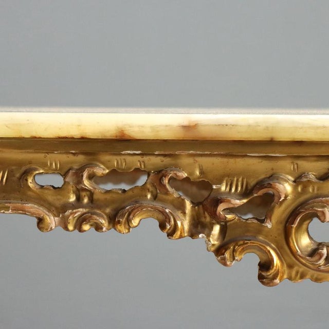 Small Antique Baroque Table with Alabaster Top For Sale - Image 9 of 11