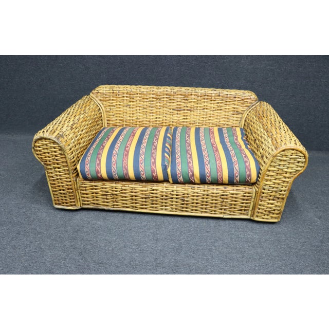 Late 20th Century Polo Ralph Lauren Woven & Bamboo Settee For Sale - Image 5 of 9