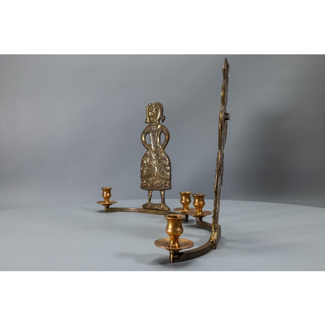 Scandinavian Brass Figural Wall Candleholders, 1970s, Set of 2 For Sale - Image 14 of 18