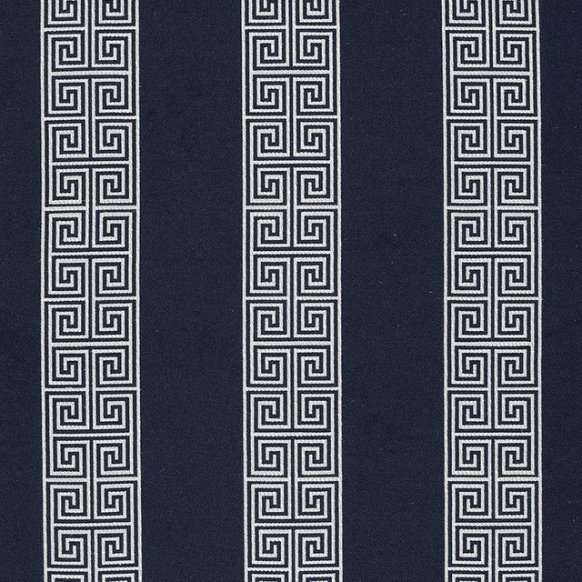 Sample - Schumacher Maiandros Weave Fabric in Indigo For Sale
