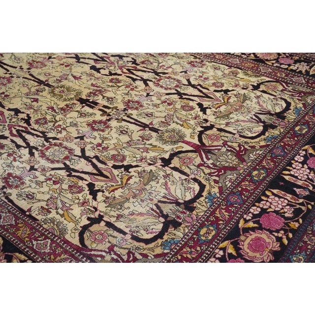 Antique Tehran Rug 9' x 12'9'' For Sale - Image 9 of 10
