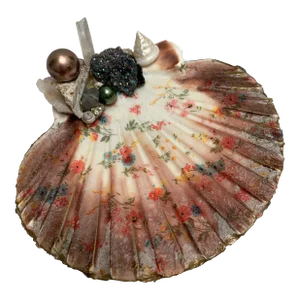 Natural Handcrafted Adorned Seashell Trinket Tray