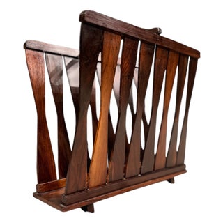 Brazilian Modern Magazine Rack in Rosewood, Unknown, 1960s For Sale