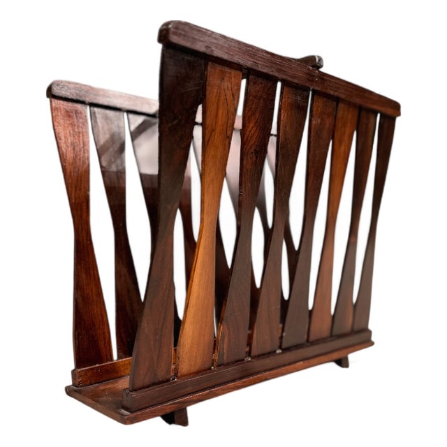 Brazilian Modern Magazine Rack in Rosewood, Unknown, 1960s For Sale