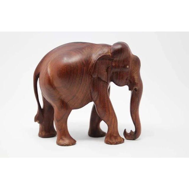 Early 20th Century African Wood Hand Carved Elephant For Sale - Image 5 of 11