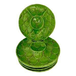 Vintage Italian Green Artichoke Plates - Set of 5