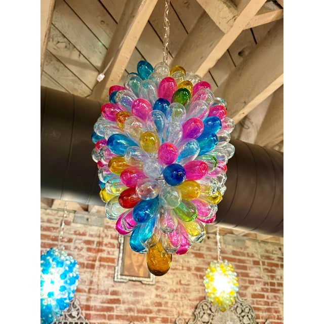 All hand made stained multicolors beautiful Light fixture of hand-blown glass. Whether your place modern or contemporary,...
